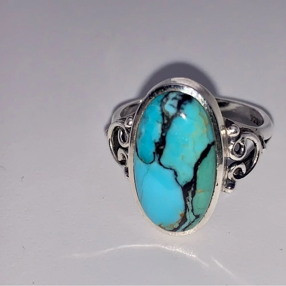 Sold to D Brummett 😍NWT Sterling & Tibetan Turquoise Ring - Picture 4 of 14